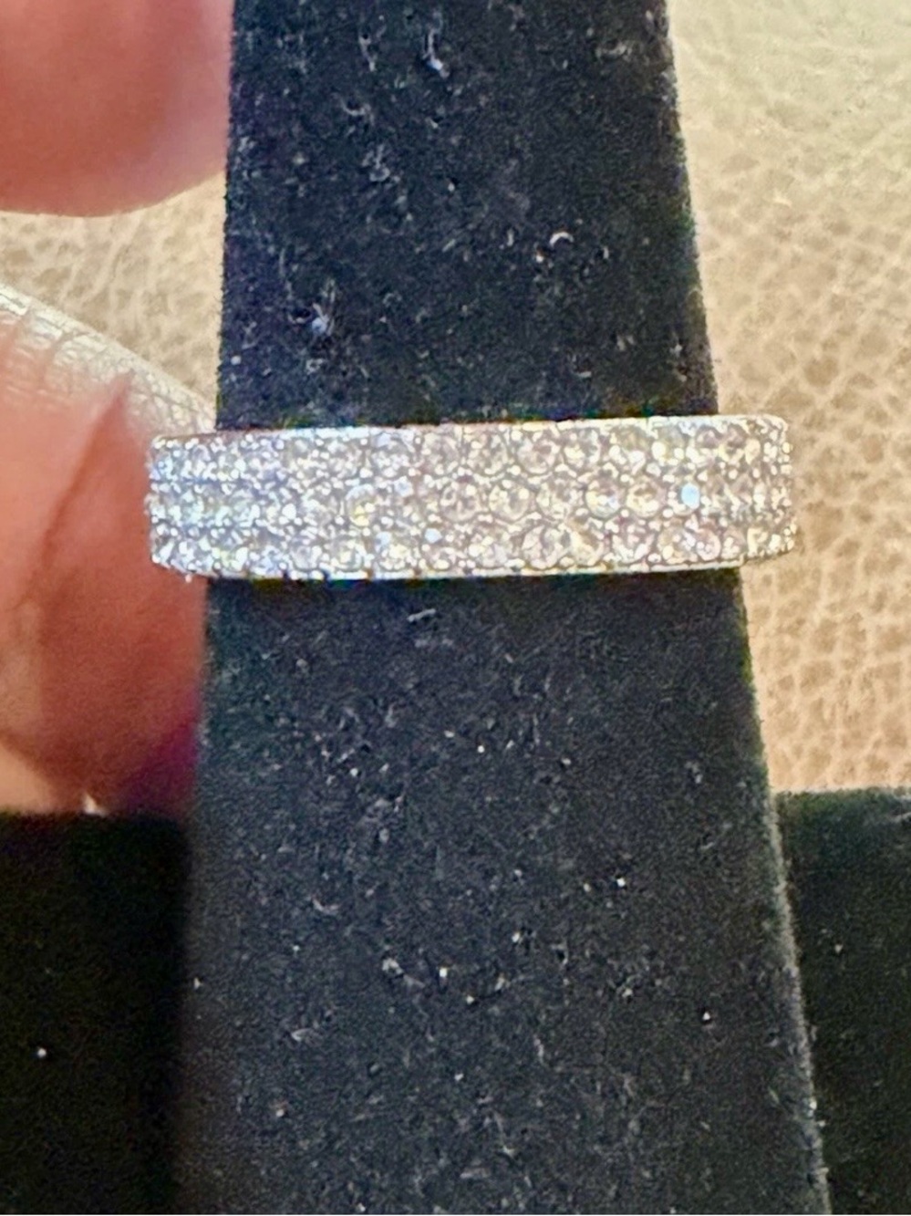 Sterling Silver .925 With White Topaz Eternity Ring.
